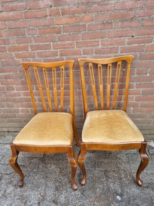 stoelen vintage met vloerse stof bekleed, Ophalen of Verzenden