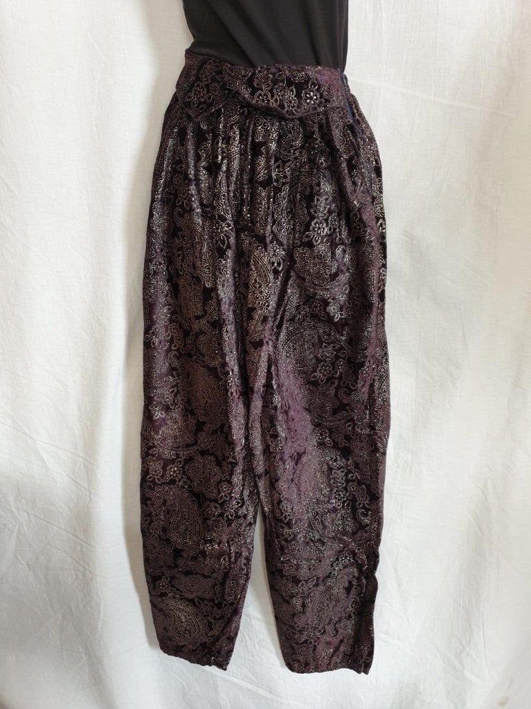 Zwart zilveren jaren 80 broek. Mt S, Carnaval, ., Ophalen of Verzenden, Zo goed als nieuw