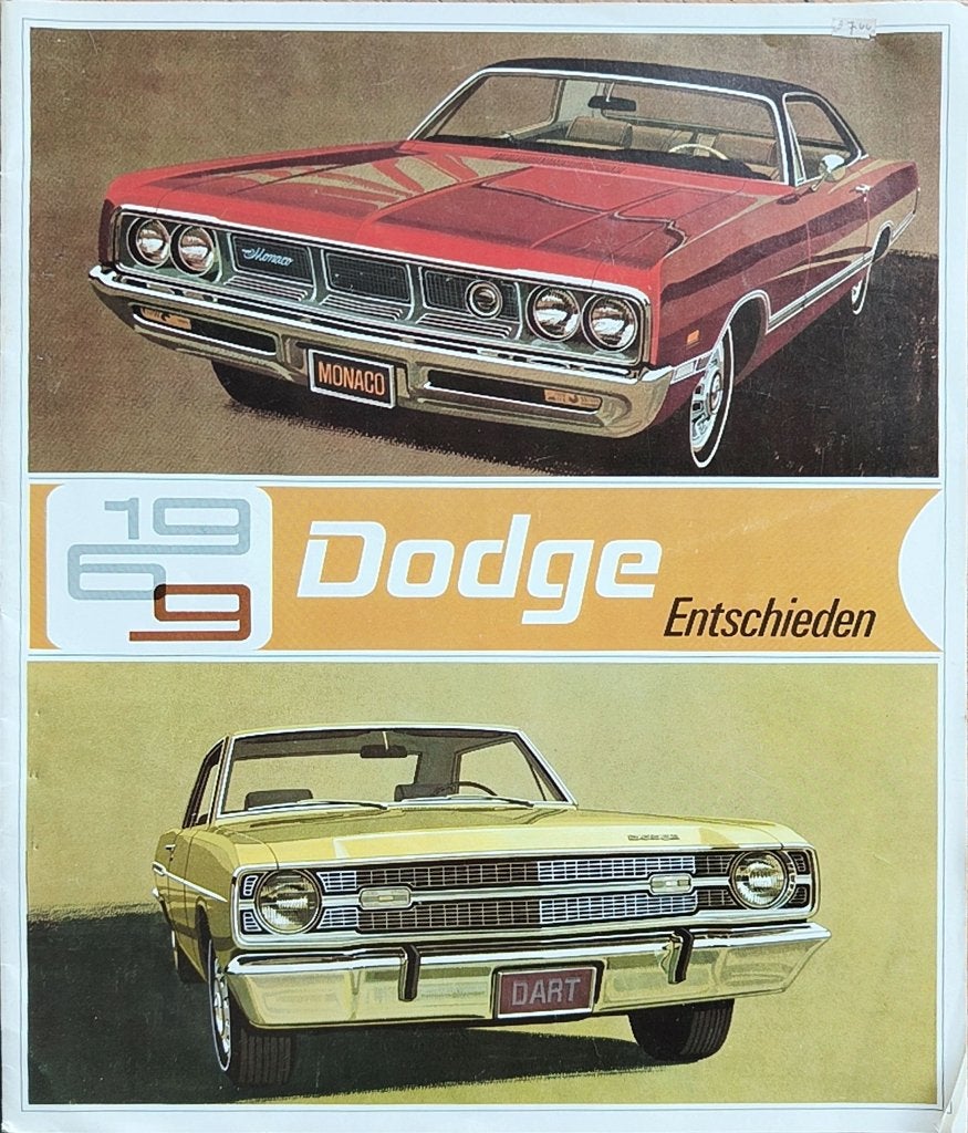 Dodge 1969 Brochure met Monaco en Dart - Duitse Auto Folder, Ophalen of Verzenden