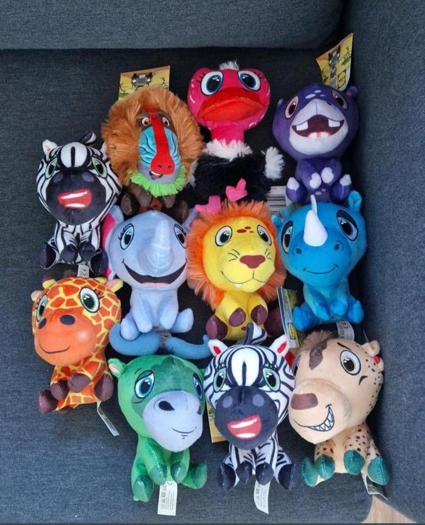 11 safari mini's knuffels, Kinderen en Baby's, Speelgoed | Knuffels en Pluche, Ophalen of Verzenden, Zo goed als nieuw, Overige typen