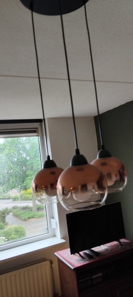 Hanglamp, Ophalen of Verzenden, Zo goed als nieuw, Glas, Subtiel Design