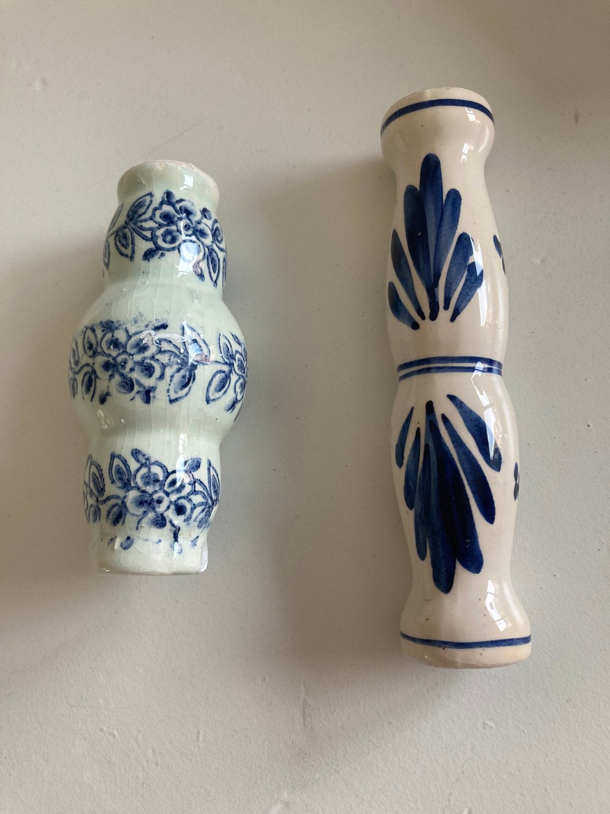 2 ‘Delfs- Blauwe’ Porseleinen Handvatten, Ophalen of Verzenden