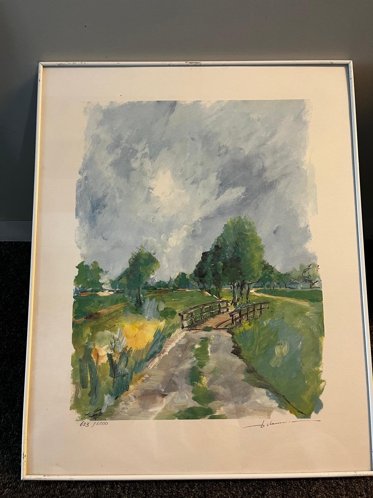 Diederik van Leeuwen schilderij, Ophalen, Achter glas, Landschap