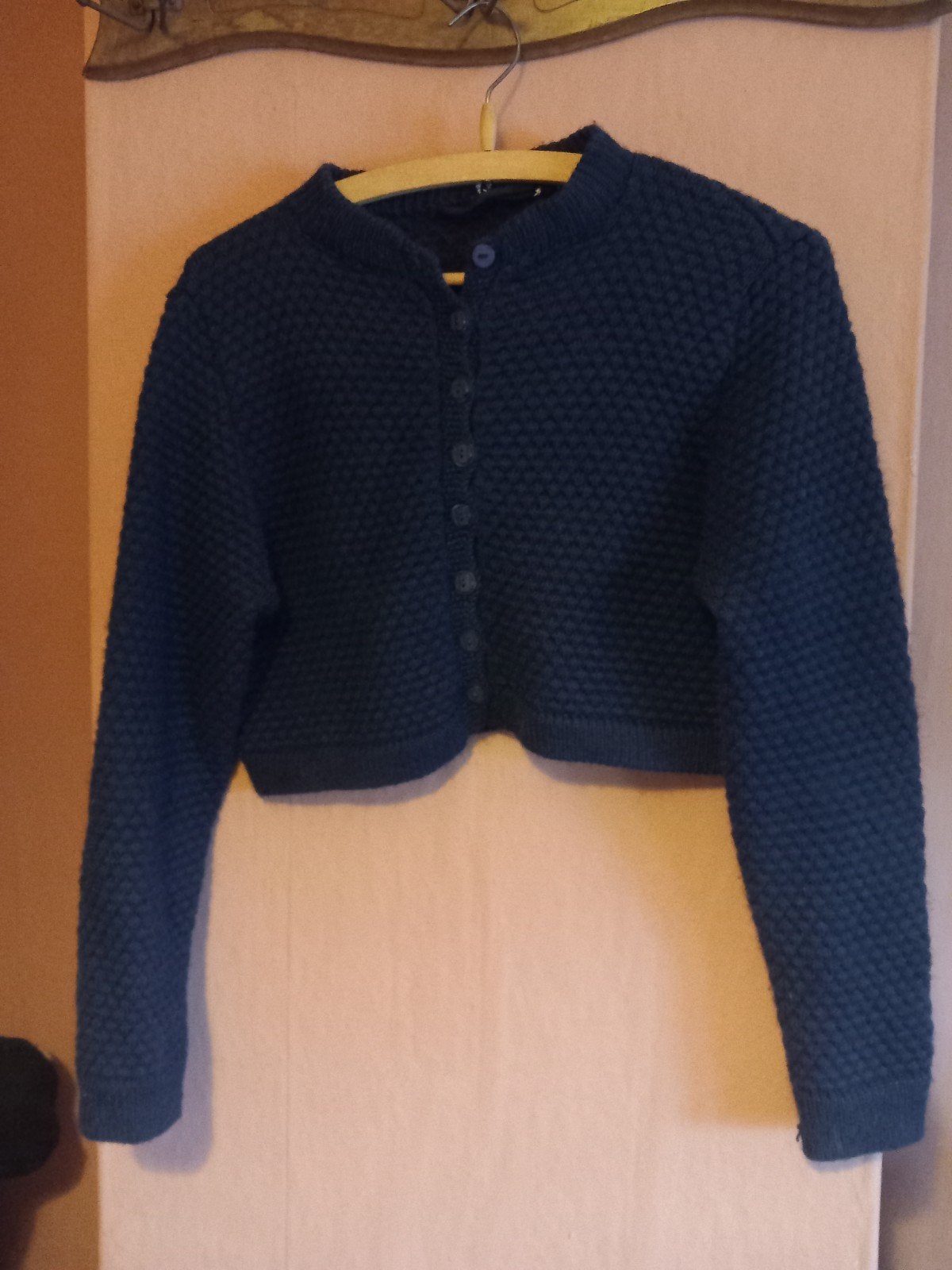 Blauw wollenvestje klederdracht Staphorst, Verzenden