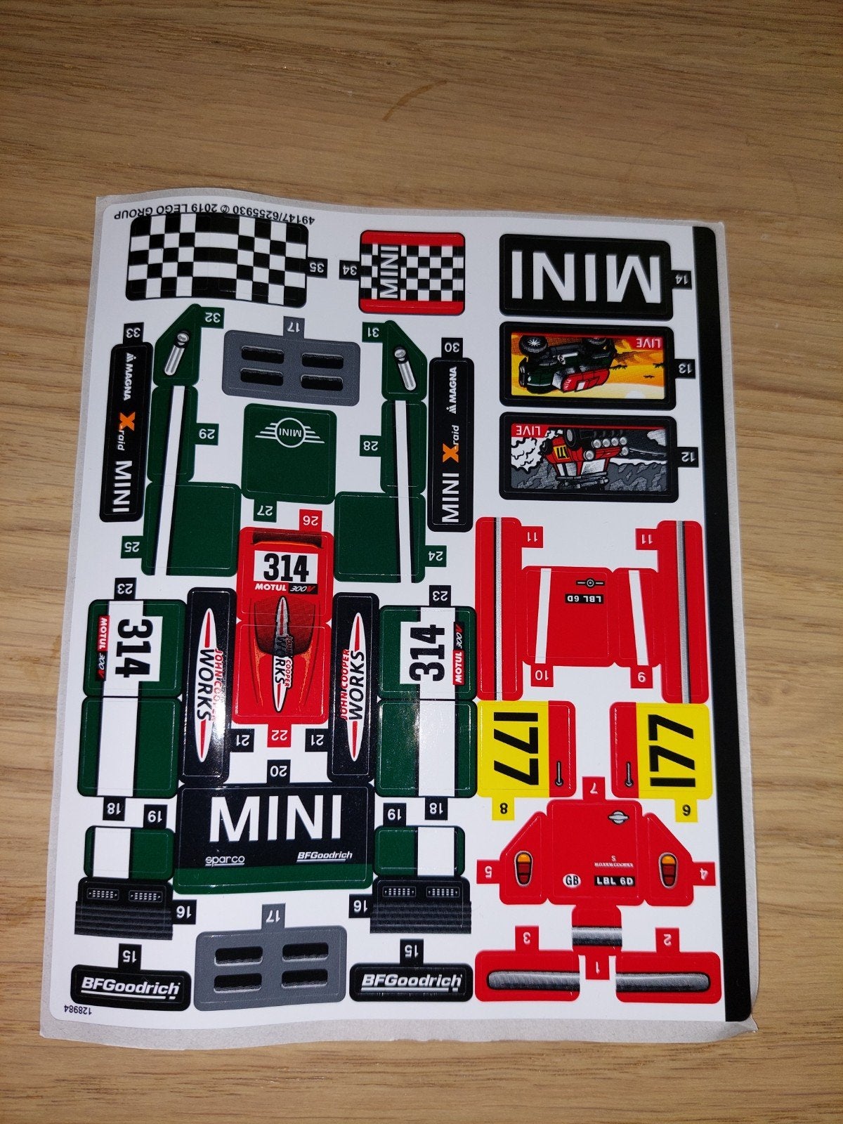 Lego Speed Champions 75894 sticker set Mini Cooper rally, Ophalen of Verzenden, Nieuw