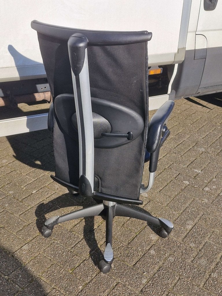 Hag H09 Excellence 9321 design / directie bureaustoel leer, Blaak 28 Rotterdam, Zwart, Hag / Flokk, Ophalen of Verzenden