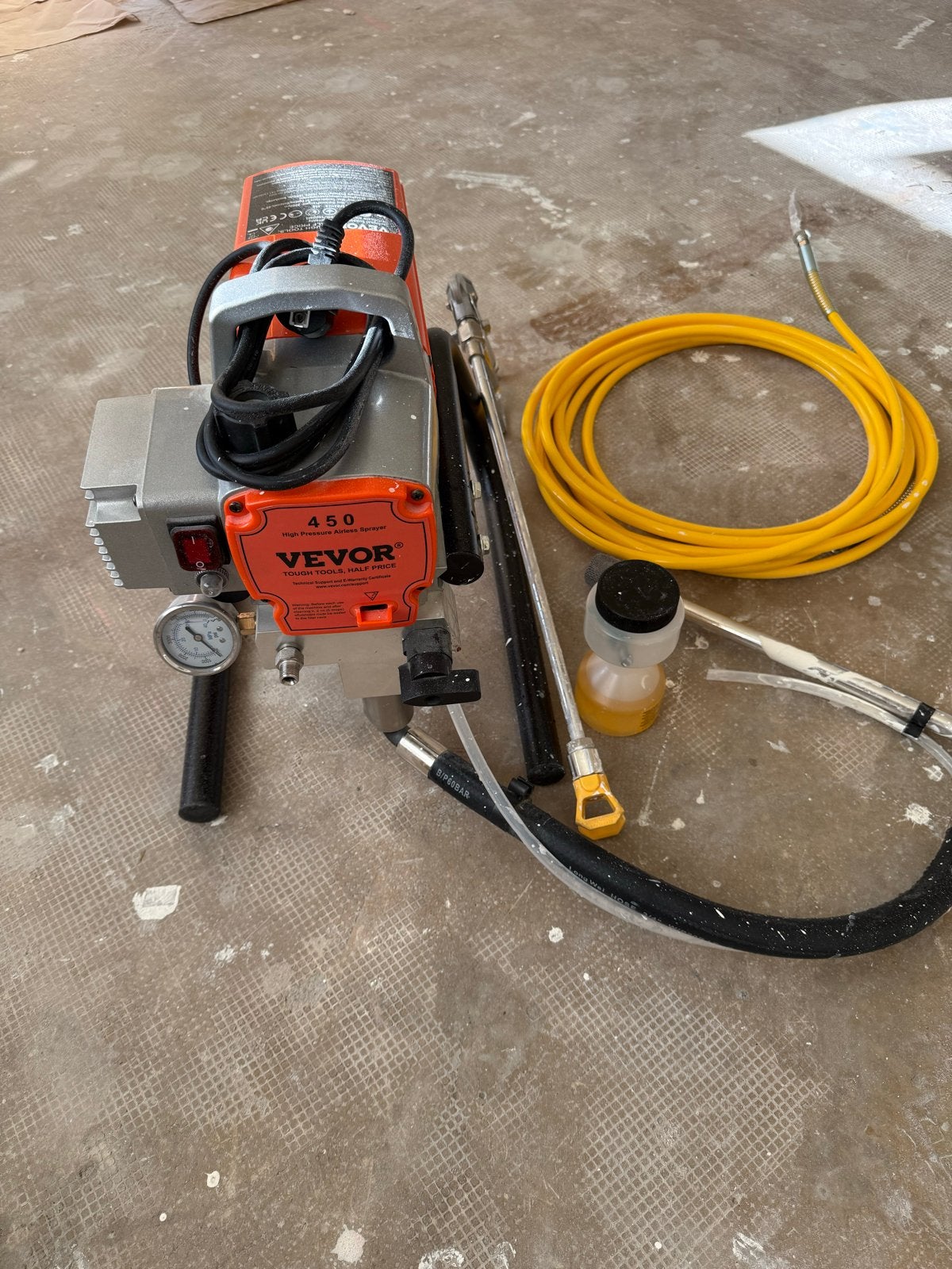 Vevor Hogedruk Verfspuit Spuitmachine 1800W 1.8L/min GD-450, Ophalen of Verzenden, Zo goed als nieuw, Verfspuit of Verfpomp