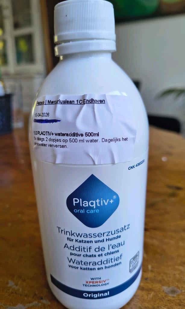 Plaqtiv+ water additief, mondwater voor kat of hond, Ophalen of Verzenden, Zo goed als nieuw
