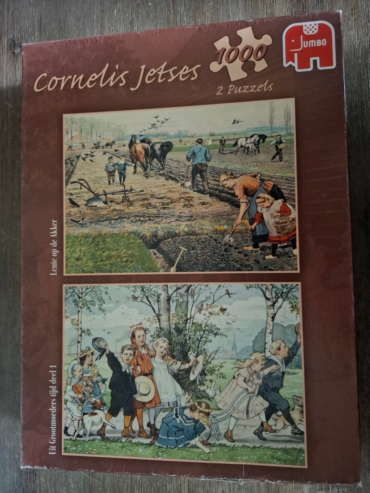 Cornelis Jetses 2 Puzzels - Uit Grootmoeders Tijd & Lente, Ophalen of Verzenden, 500 t/m 1500 stukjes, Gebruikt, Legpuzzel