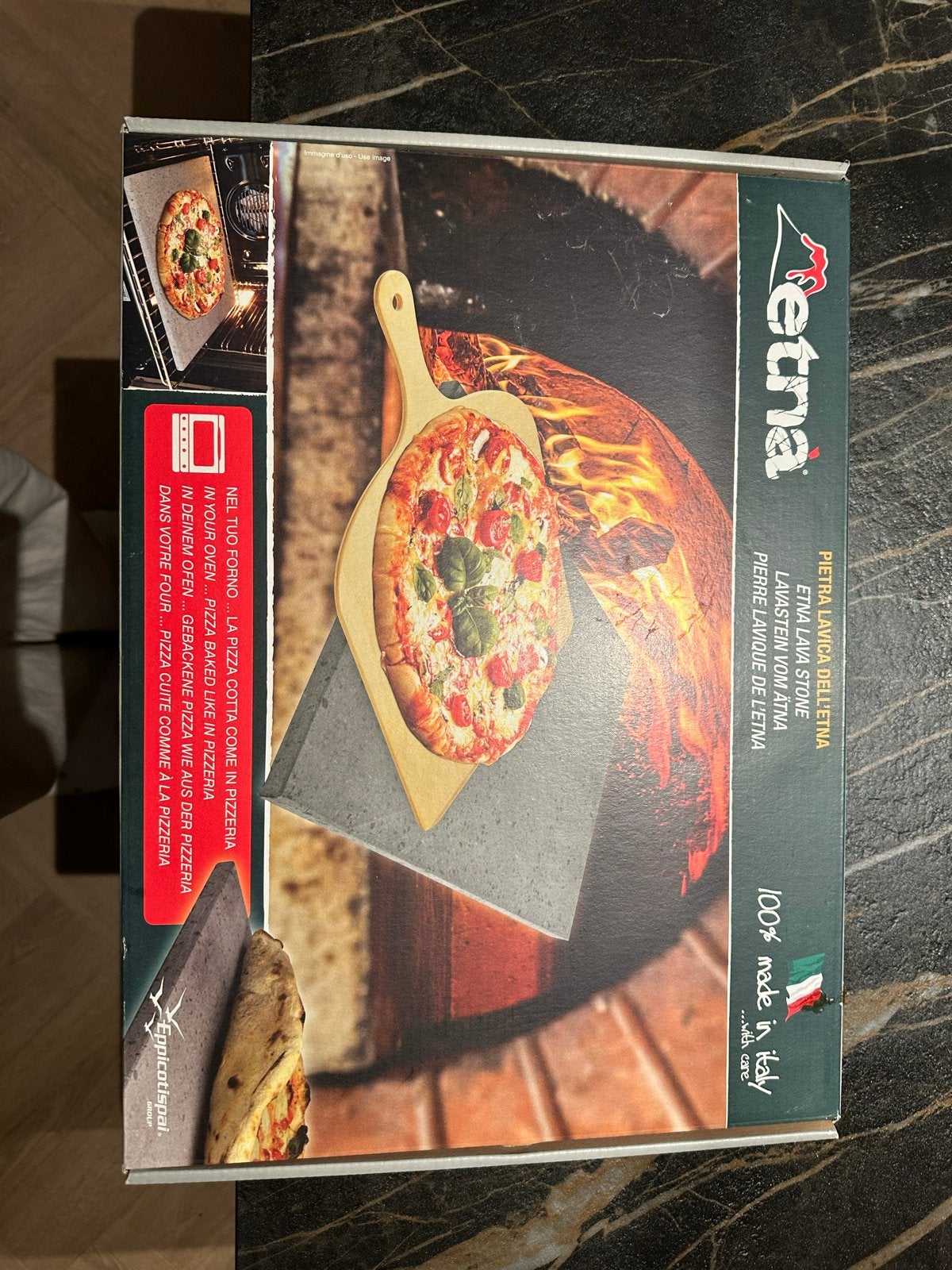 Splinternieuwe Etna lavasteen pizzasteen met pizzaschep, Ophalen, Overige typen, Nieuw, Steen/keramiek
