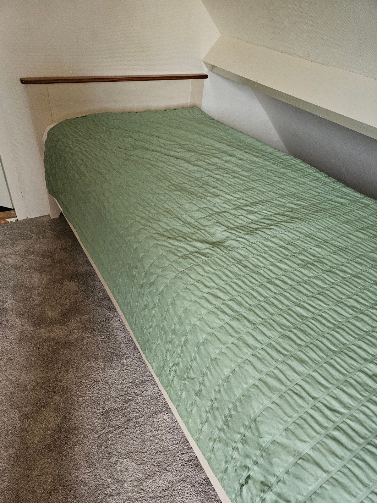 Lits-jumeaux, groene plaid/sprei/deken 240x220 cm, wasbaar., Ophalen of Verzenden