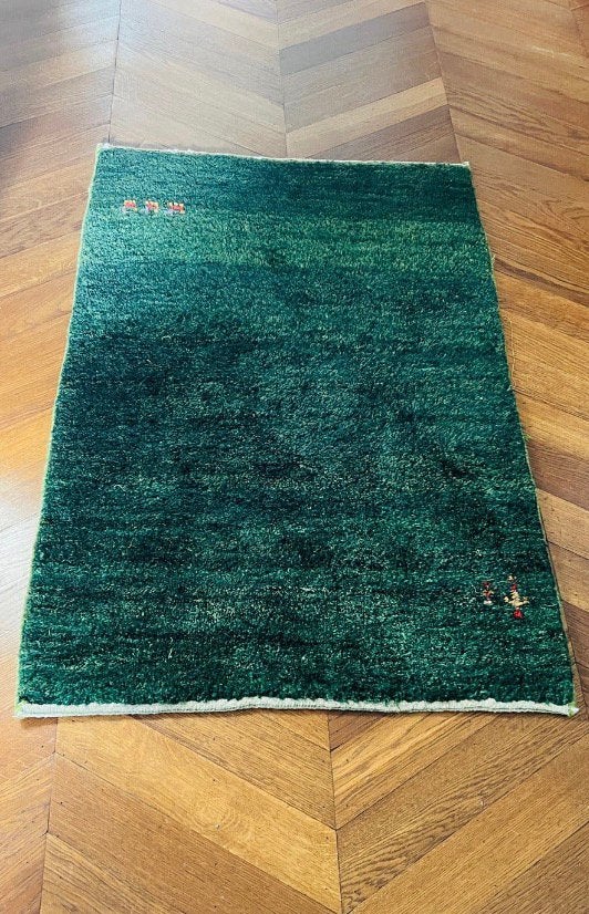 Groen heerlijk wollen vloerkleed 120x80. Toele Gabbeh Safras, 100 tot 150 cm, Modern boho, Zo goed als nieuw, Rechthoekig