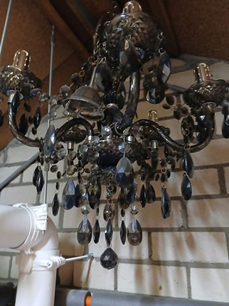 2 bruine kroonluchters, Huis en Inrichting, Ophalen, Gebruikt, Kunststof, E14 (klein)