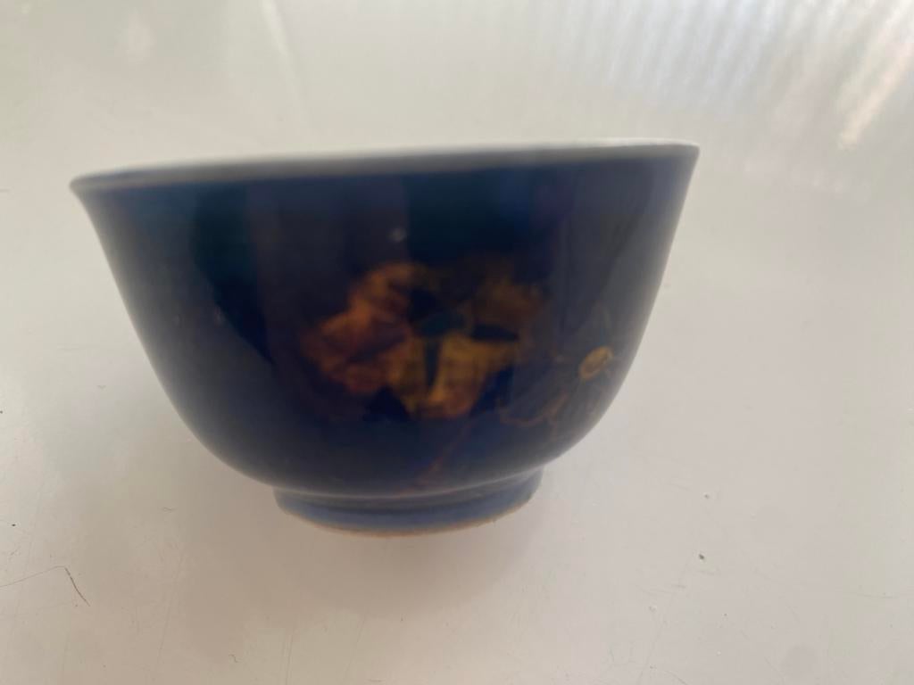 Chinees Powder Bleu kopje Kangxi met goud afbeelding, Verzenden