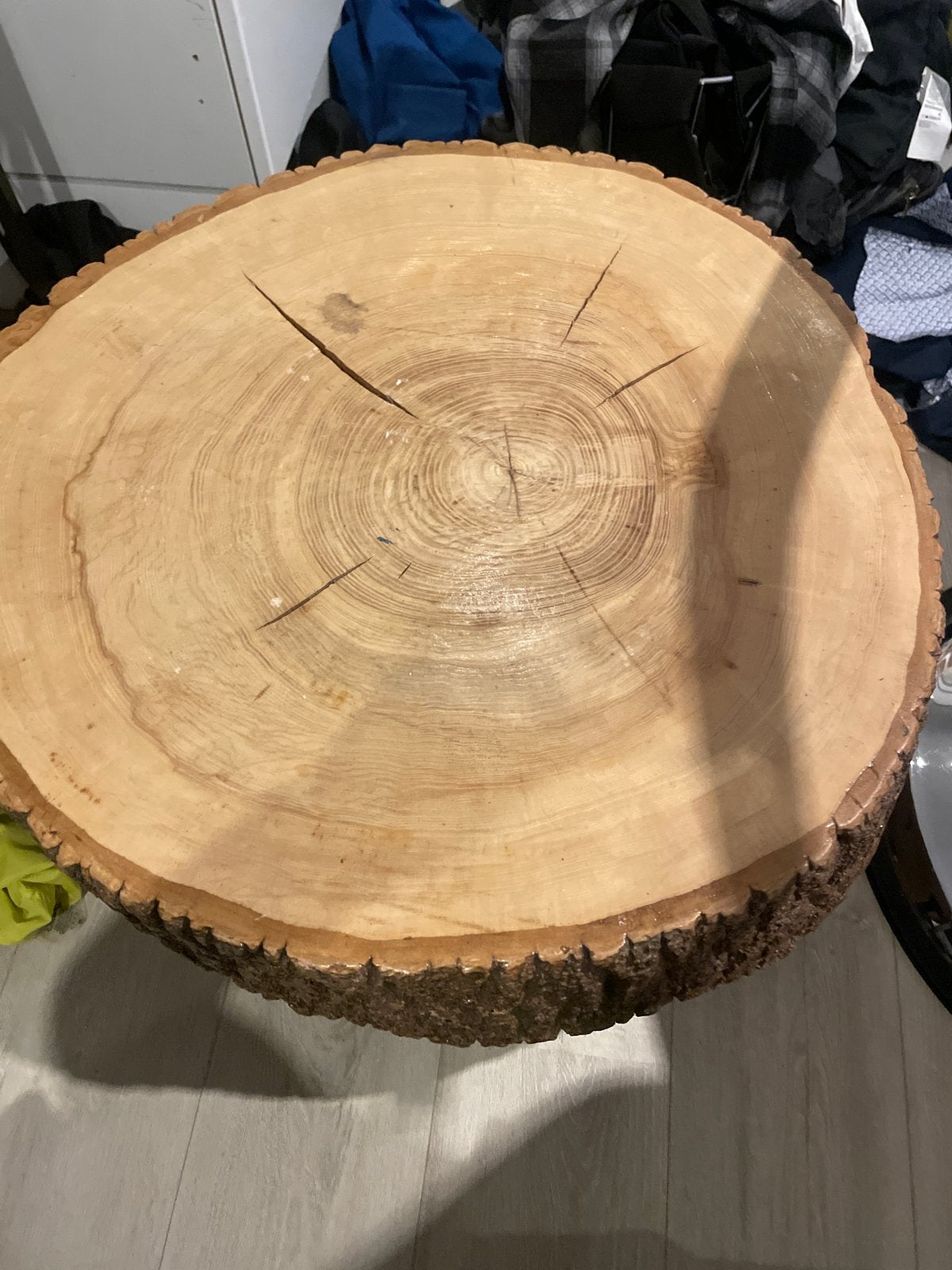 Unieke boomstam bijzettafel - massief eikenhout, Ophalen, 50 tot 100 cm, Zo goed als nieuw, 5 – 50