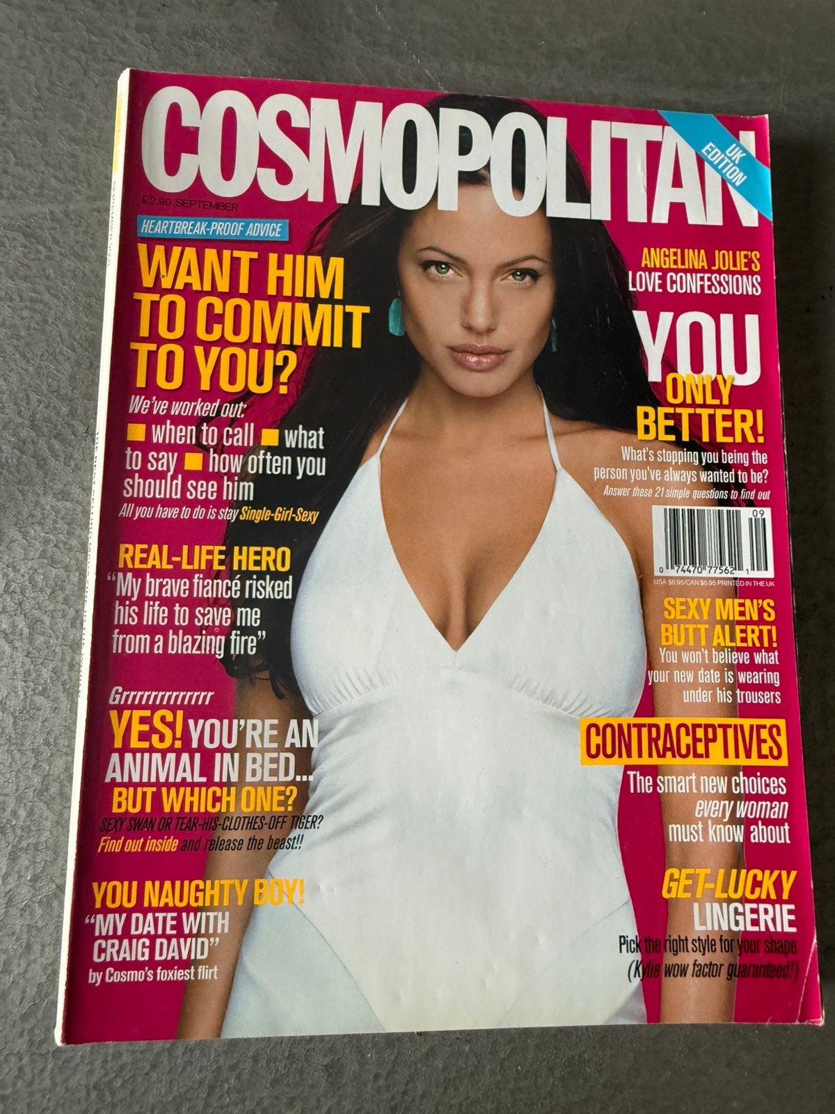 Cosmopolitan UK sep 2003 - Angelina Jolie, Ophalen of Verzenden, Gelezen, Glossy