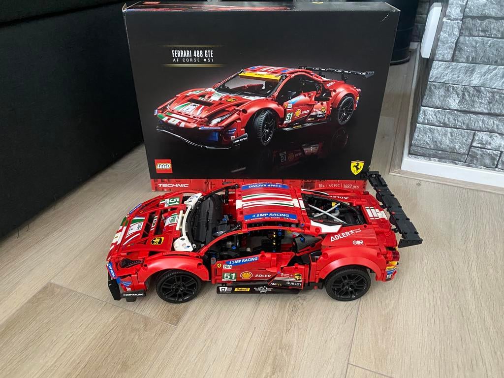 LEGO Technic Ferrari 488 GTE AF Corse #51 - 42125, Ophalen, Lego, Zo goed als nieuw, Complete set