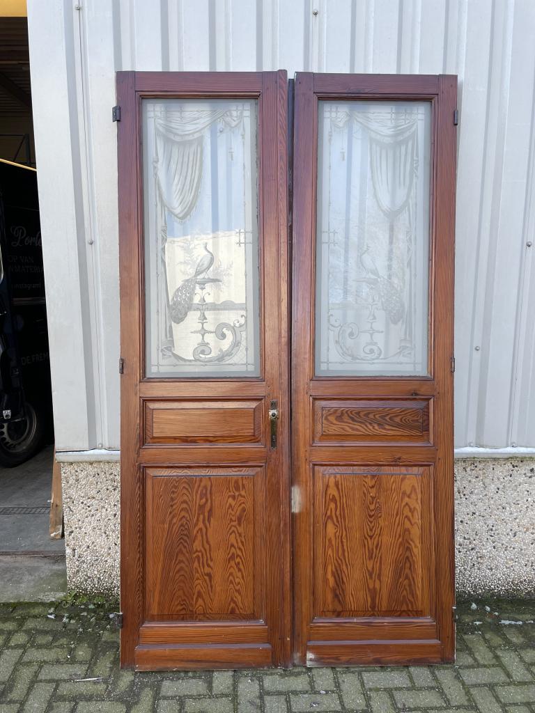 Prachtige sent antieke ensuitedeuren met geetst glas, La belle porte, Jurgen.hoogenboezem@gmail.com, Binnendeur, Zo goed als nieuw