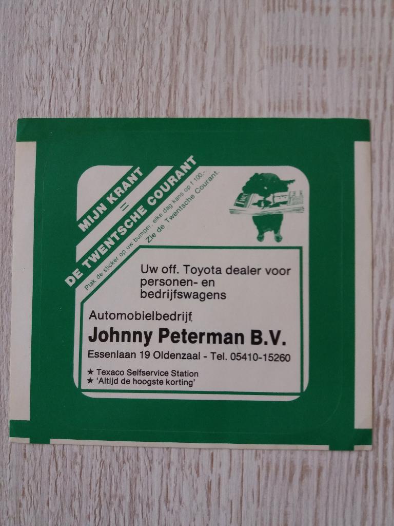 13 stickers advertenties uit De Twentsche Courant, Ophalen of Verzenden, Zo goed als nieuw, Bedrijf of Vereniging