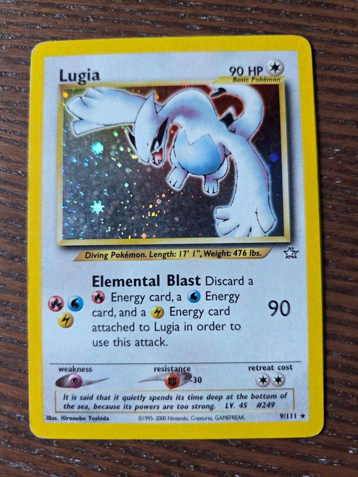 Lugia Pokémon kaart - Holo Foil - Neo Genesis, Ophalen of Verzenden, Gebruikt, Losse kaart, Foil
