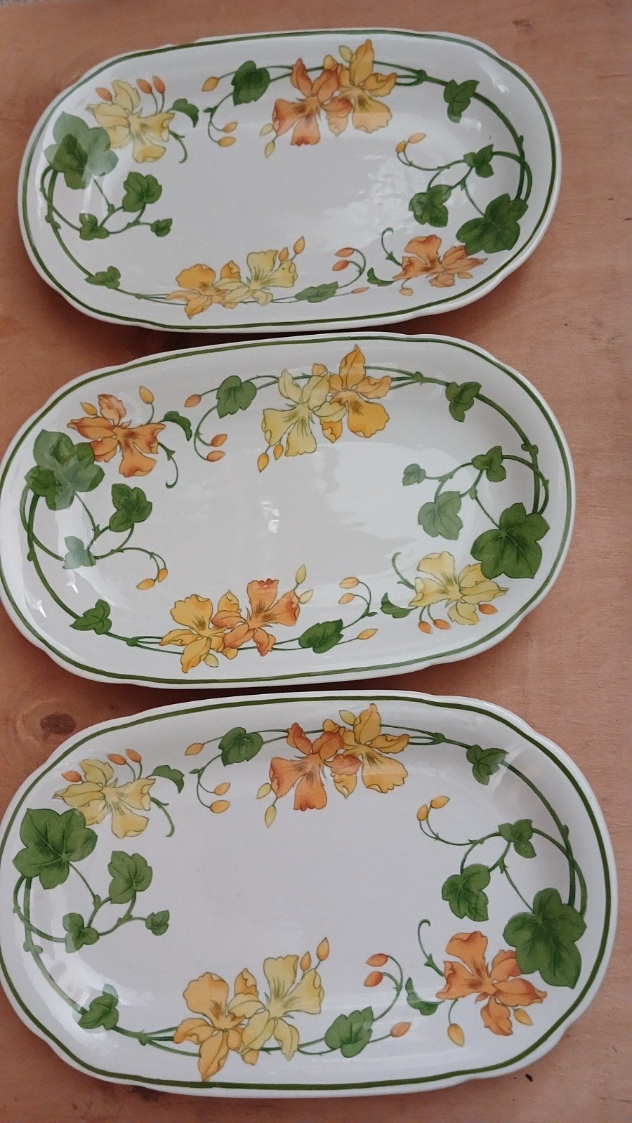Set van 3 Vintage Villeroy & Boch Geranium Ovale Schaaltjes, Ophalen of Verzenden