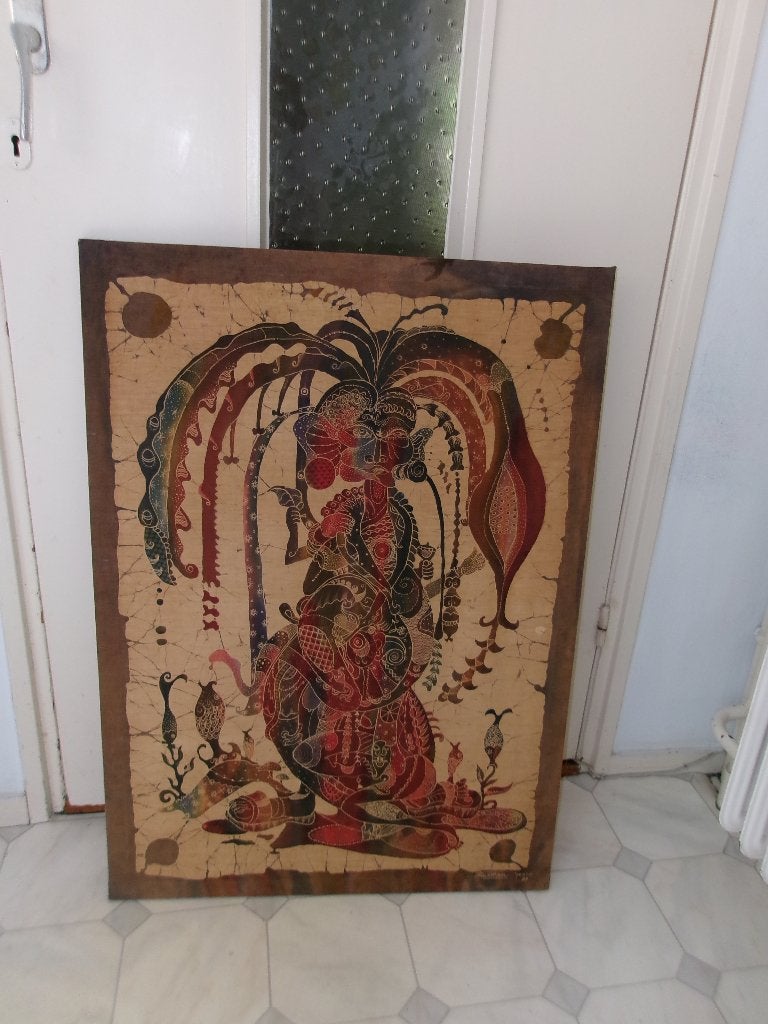 Rusman yogya - afbeelding op doek, Ophalen, Schilderij, Natuurlijk materiaal, 88 cm