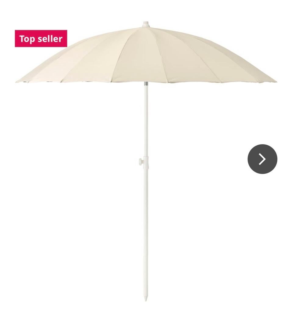 IKEA Samsö Parasol met voet, Tuin en Terras, Ophalen, Gebruikt, 2 tot 3 meter, Stokparasol