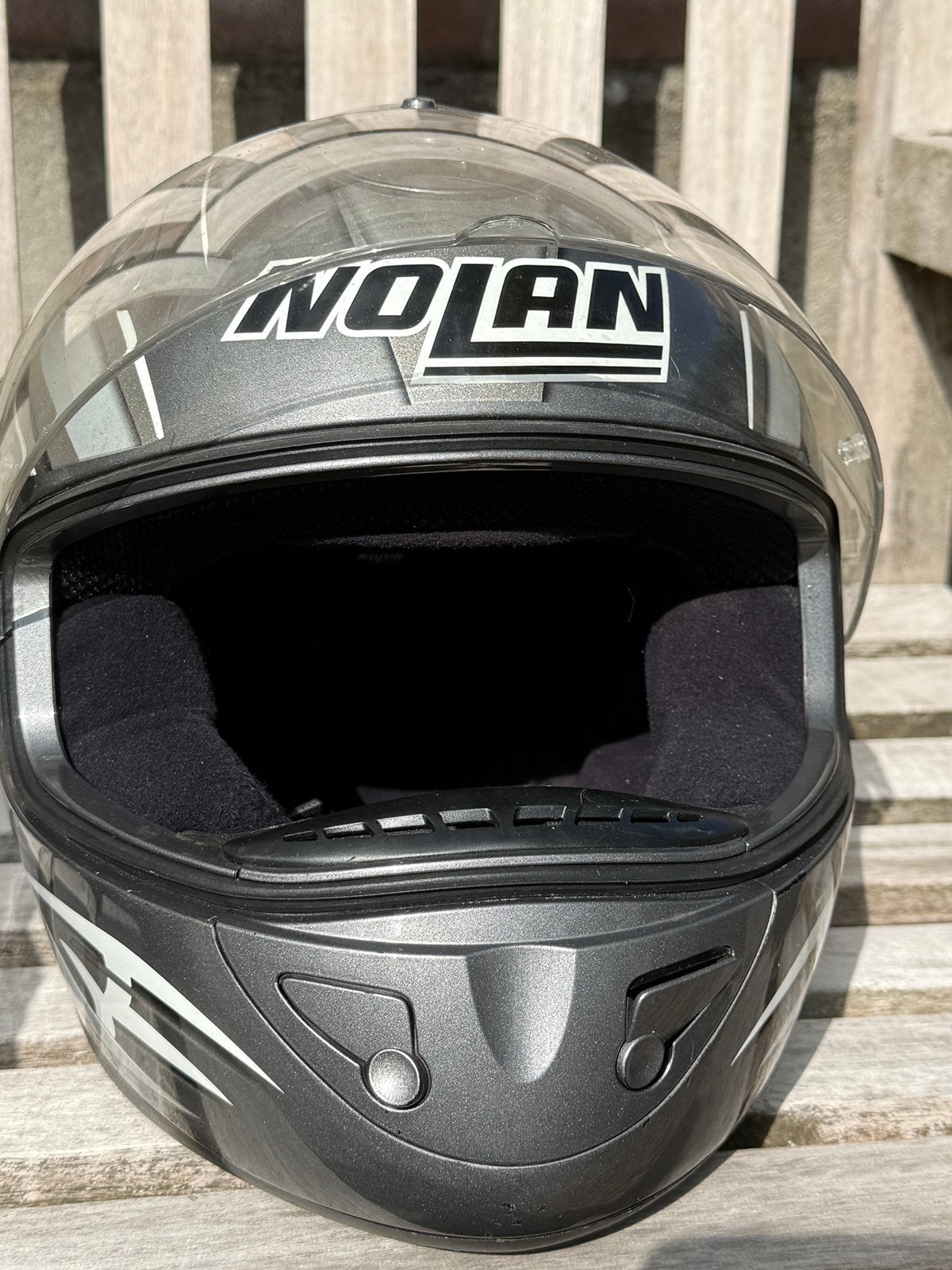 Nolan Integraalhelm N83 Maat L - Grijs/Zwart, Motoren, Ophalen of Verzenden, Tweedehands, Integraalhelm, Nolan