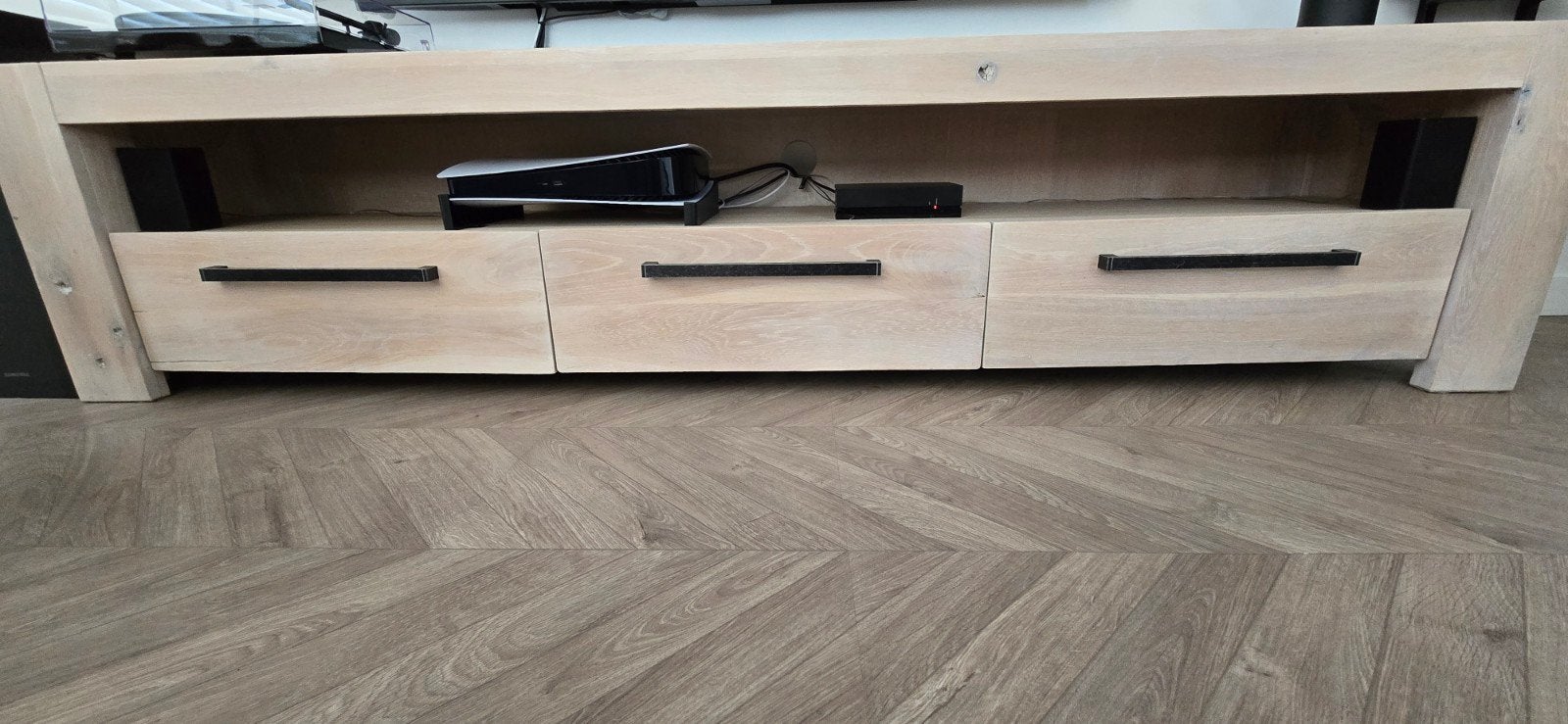 Houten TV-meubel / wandkast 220x45x50 cm, Ophalen, Zo goed als nieuw, 200 cm of meer, Minder dan 100 cm