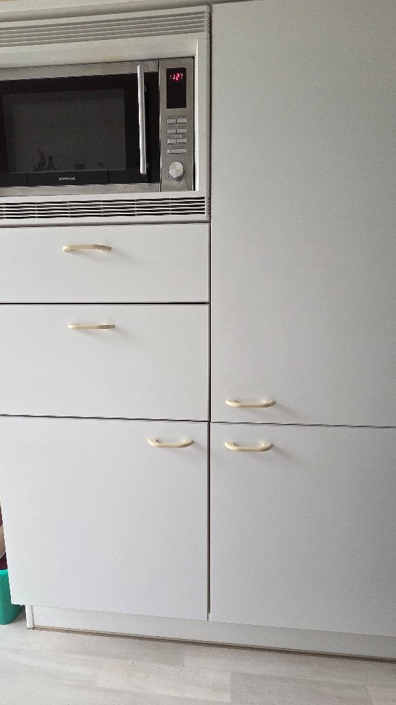 Inbouwkast wit mdf, Ophalen, Kunststof, Met lade(s), Zo goed als nieuw