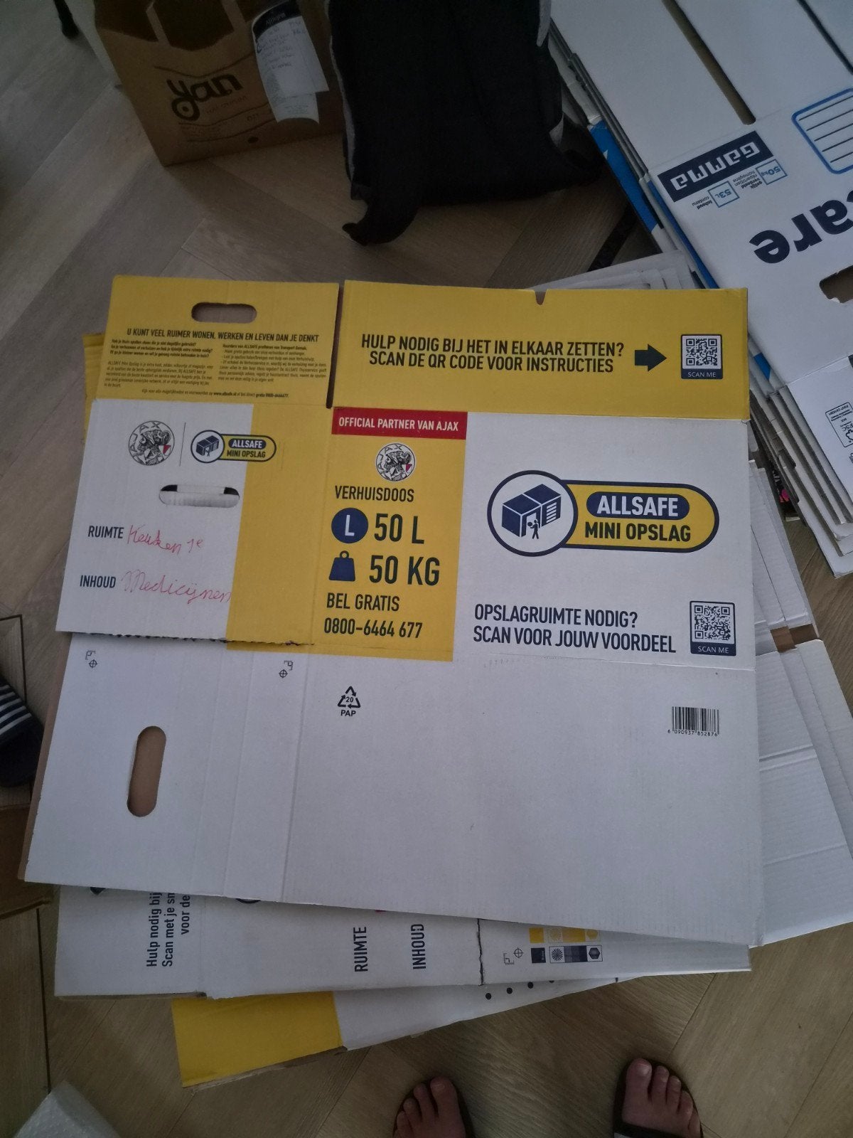Verhuisdozen Allsafe Gamma Action, Ophalen, Opvouwbaar, Minder dan 50 cm, Minder dan 40 cm