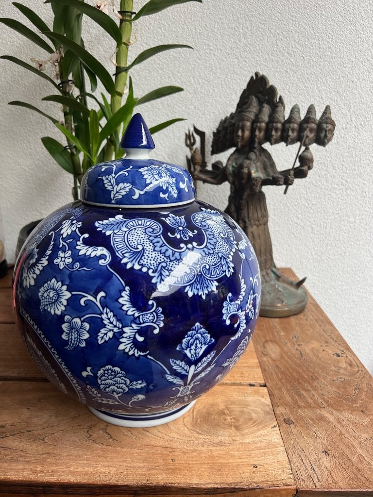 Chinese vaas porselein groot xxl chinees gemberpot pot blauw, Verburgt Vintage, Overige merken, Overige typen, Nieuw