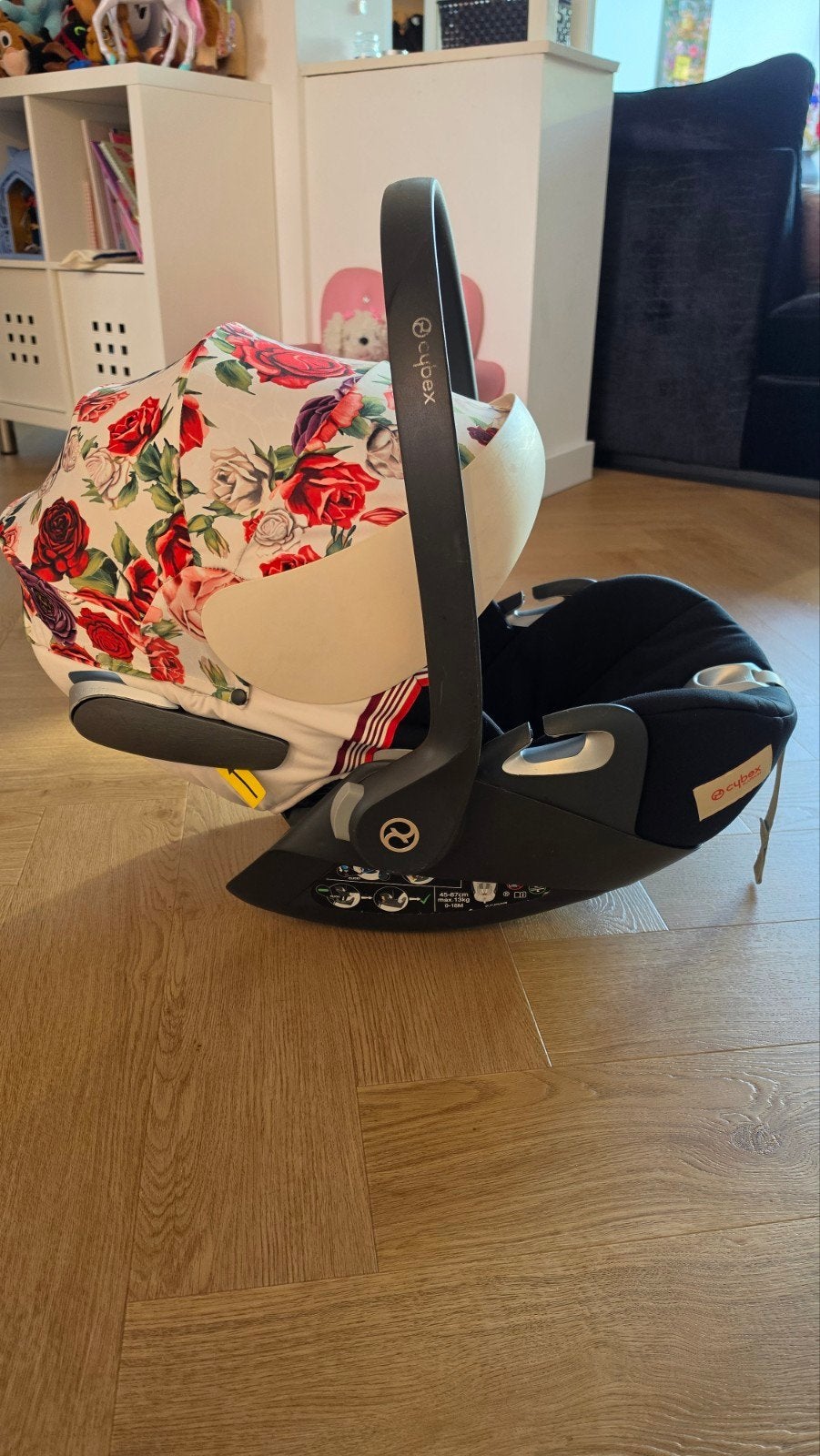 Cybex Cloud Z i-Size Spring Blossom Light Autostoel, Verstelbare rugleuning, Zo goed als nieuw, Isofix, 0 t/m 13 kg