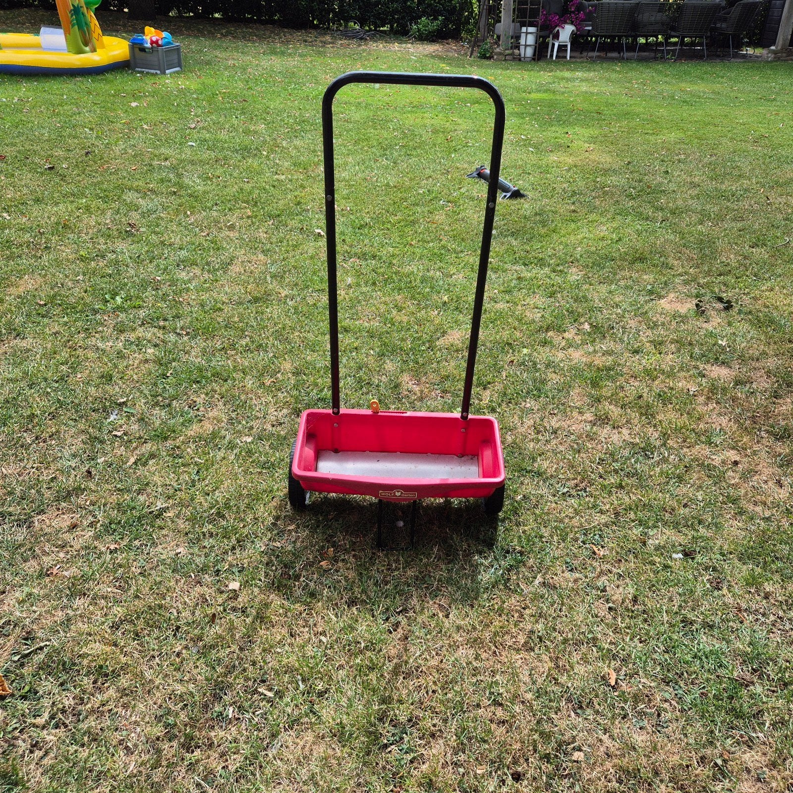 Wolf en Garten handmatige strooier voor zaad of mest, Tuin en Terras, Ophalen, Gebruikt, 40 t/m 49 cm, Handgrasmaaier