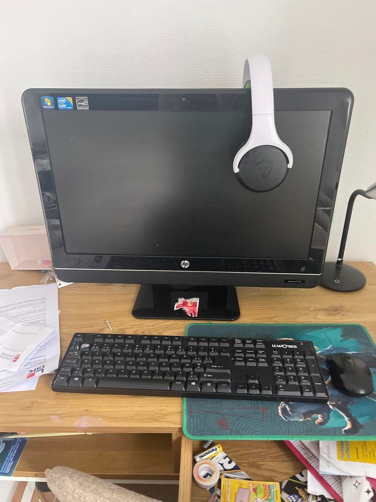 HP All-in-One PC met toetsenbord, muis en headset, Ophalen of Verzenden, Ingebouwde speakers, 60 Hz of minder, Gebruikt