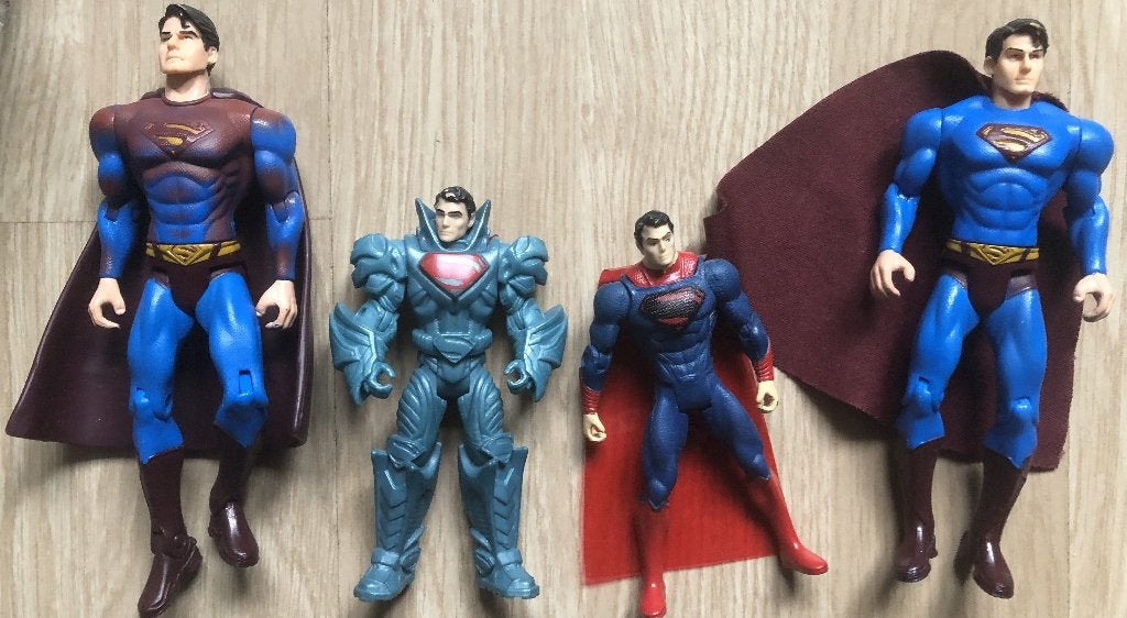 SUPERMAN - 4 SUPERMAN POPPETJES, Ophalen of Verzenden, Superheld, Zo goed als nieuw, Beeldje of Figuurtje