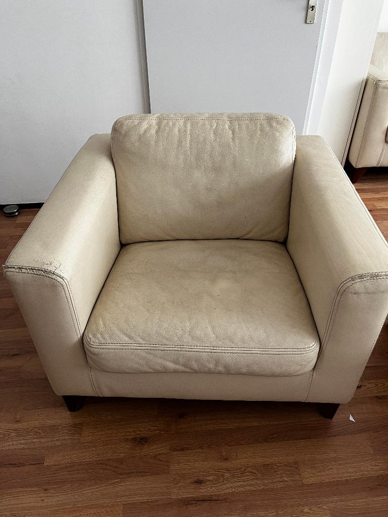 leren fauteuil van Lederland, Huis en Inrichting, Stoelen, Ophalen, Gebruikt, Overige kleuren, Leer