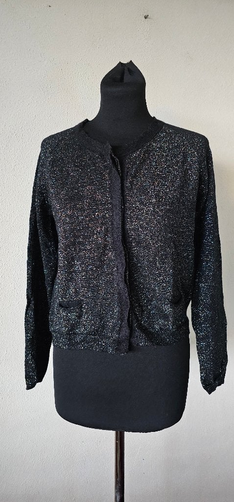 Mauro Grifoni Glitter Cardigan Maat M (11224), Kleding | Dames, Maat 38/40 (M), Mauro Grifoni, Zwart, Ophalen of Verzenden