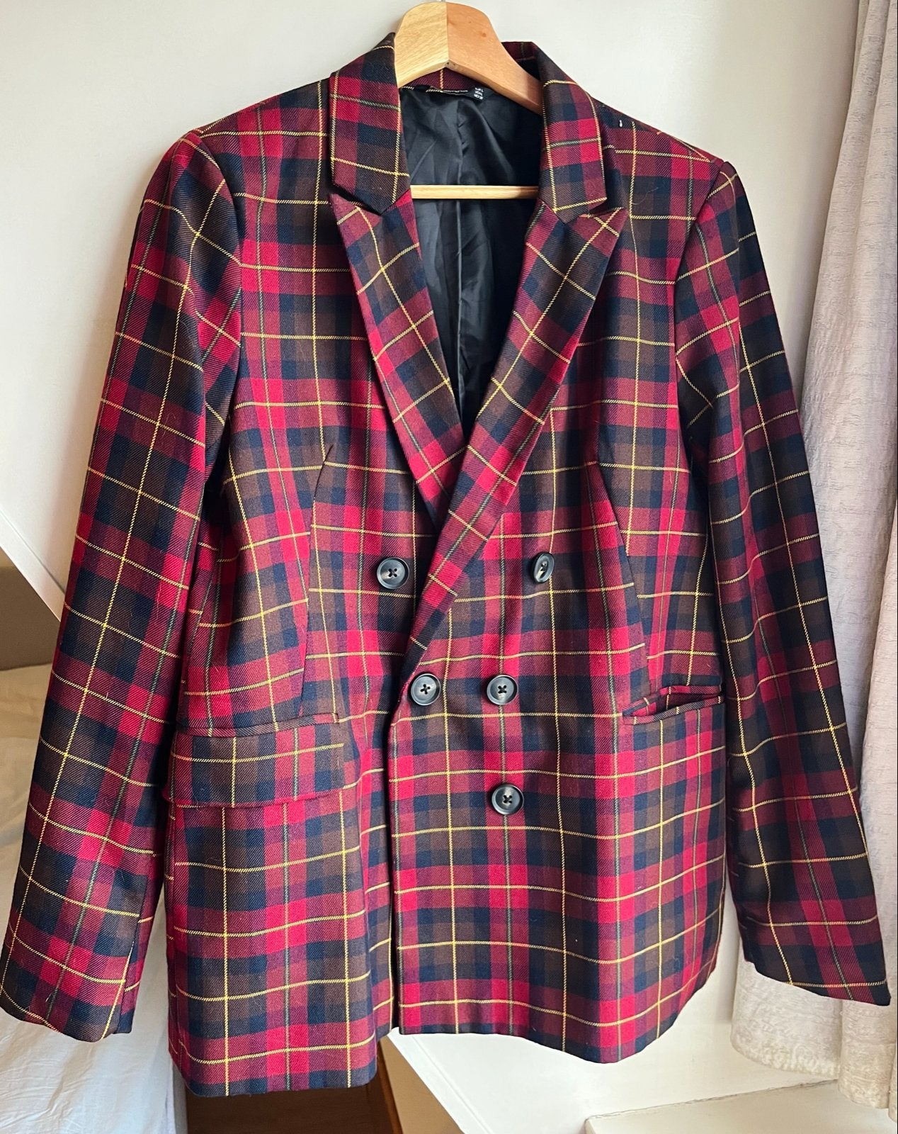 Goth Punk Geruite Blazer - Stradivarius - L, Maat 42/44 (L), Ophalen of Verzenden, Jasje, Gedragen