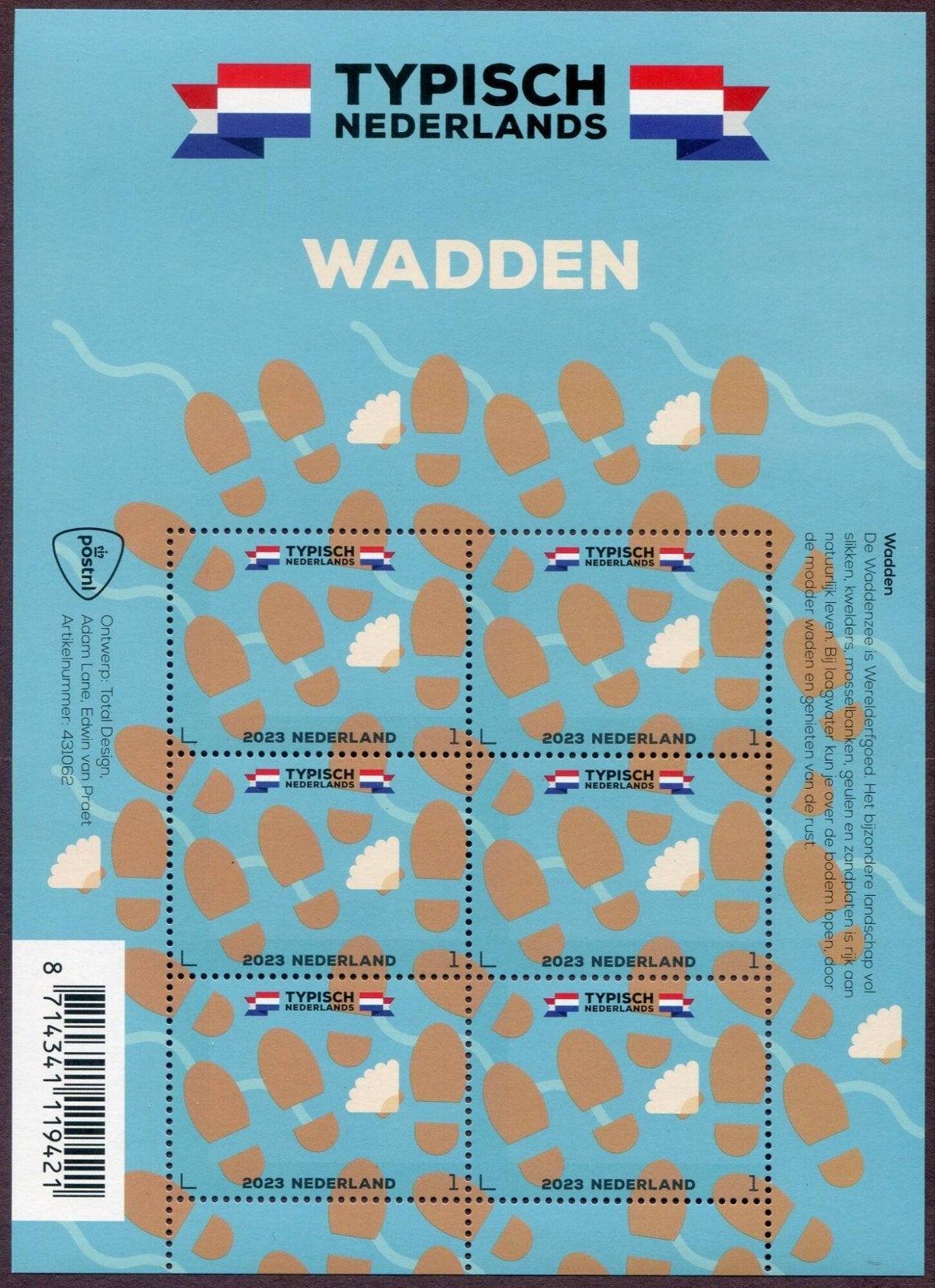 2023 Vel Typisch Nederlands Wadden Postfris., Verzenden, Postfris