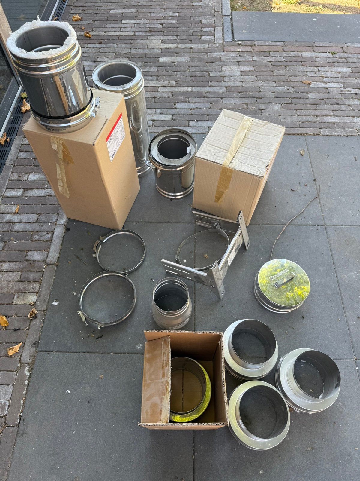 Schiedel rookgasafvoer diverse, Ophalen, Zo goed als nieuw, Minder dan 2 meter, 80 mm of meer