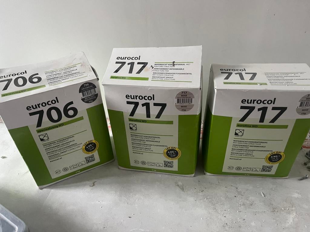 Voeg eurocol 717 706 beige + grijsbruin, Doe-het-zelf en Verbouw, Tegels, Ophalen, Wandtegels, Minder dan 20 cm, Zo goed als nieuw