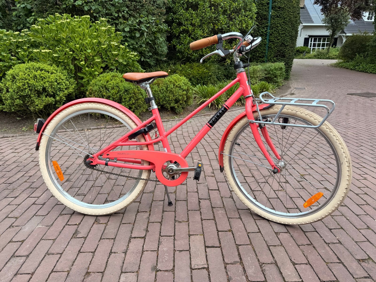 Volare kinderfiets 24 inch roze met voordrager, Terugtraprem, Zo goed als nieuw, Minder dan 47 cm, Ophalen
