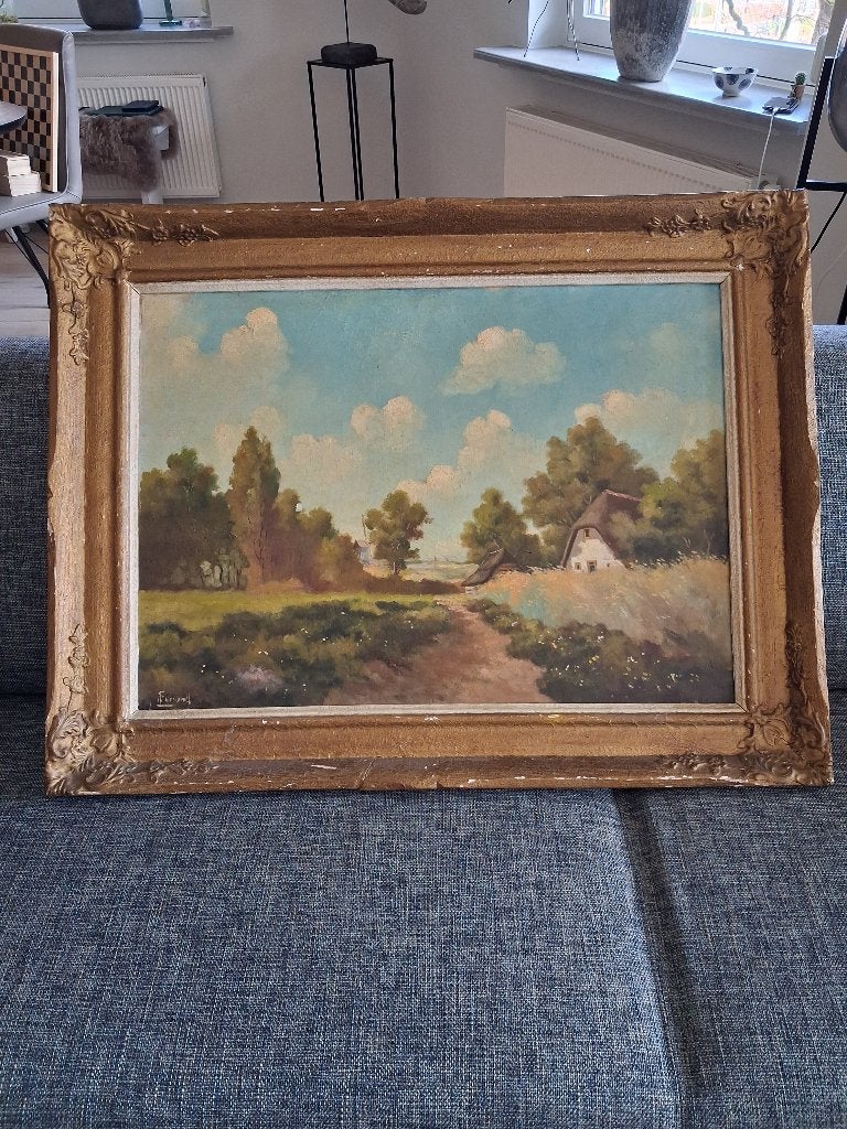 Te koop: Prachtig landschap schilderij, Ophalen, 50 – 75, Oorspronkelijke maker, Zo goed als nieuw