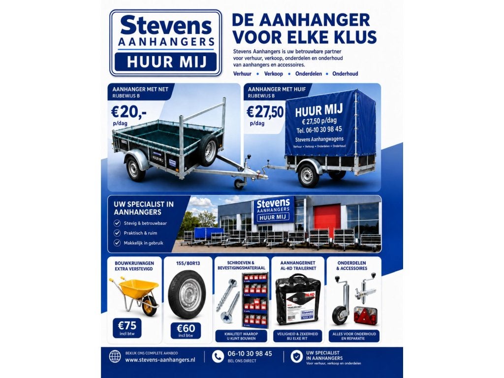 Nieuwe aanhangwagens voor de prijs van een gebruikte !!!, Nieuw