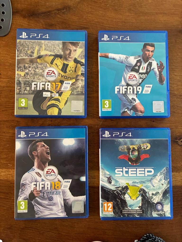 PS4 Spellen: FIFA 17, 18, 19 en Steep, Spelcomputers en Games, Games | Sony PlayStation 4, Gebruikt, Eén computer, Ophalen of Verzenden