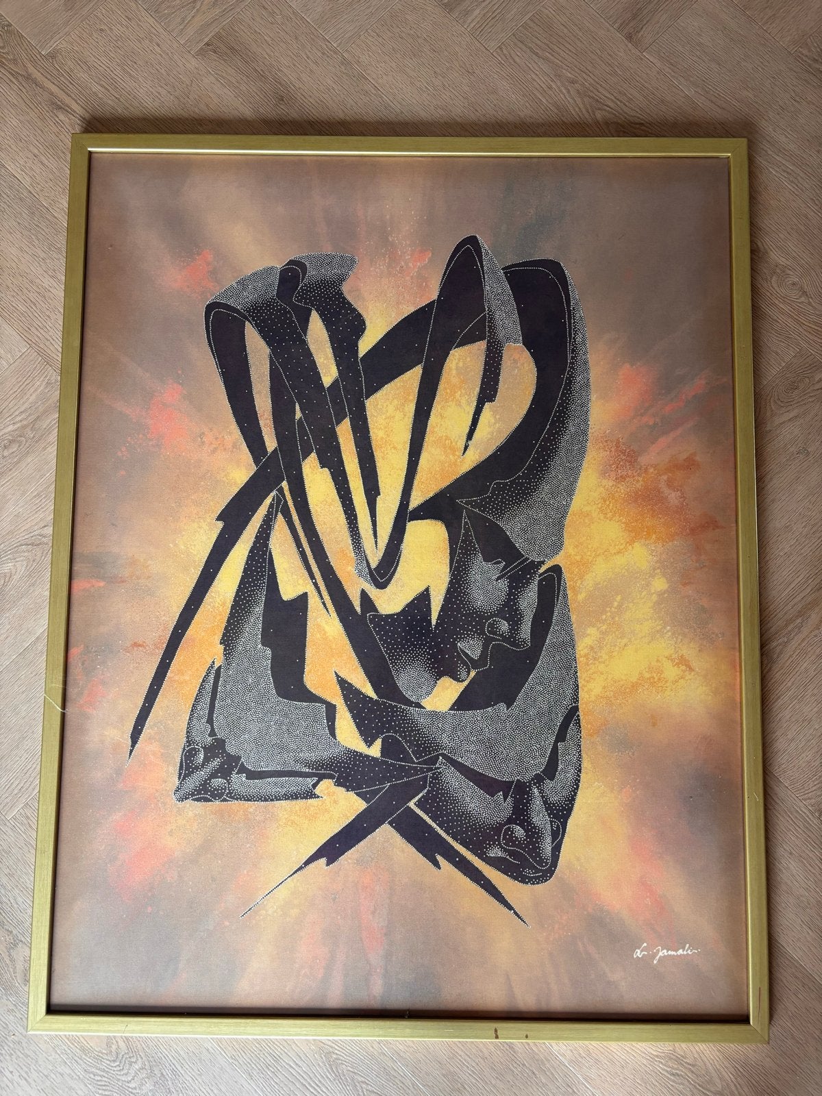 Vintage batik schilderij, Ophalen, Oorspronkelijke maker, Zo goed als nieuw, Schilderij