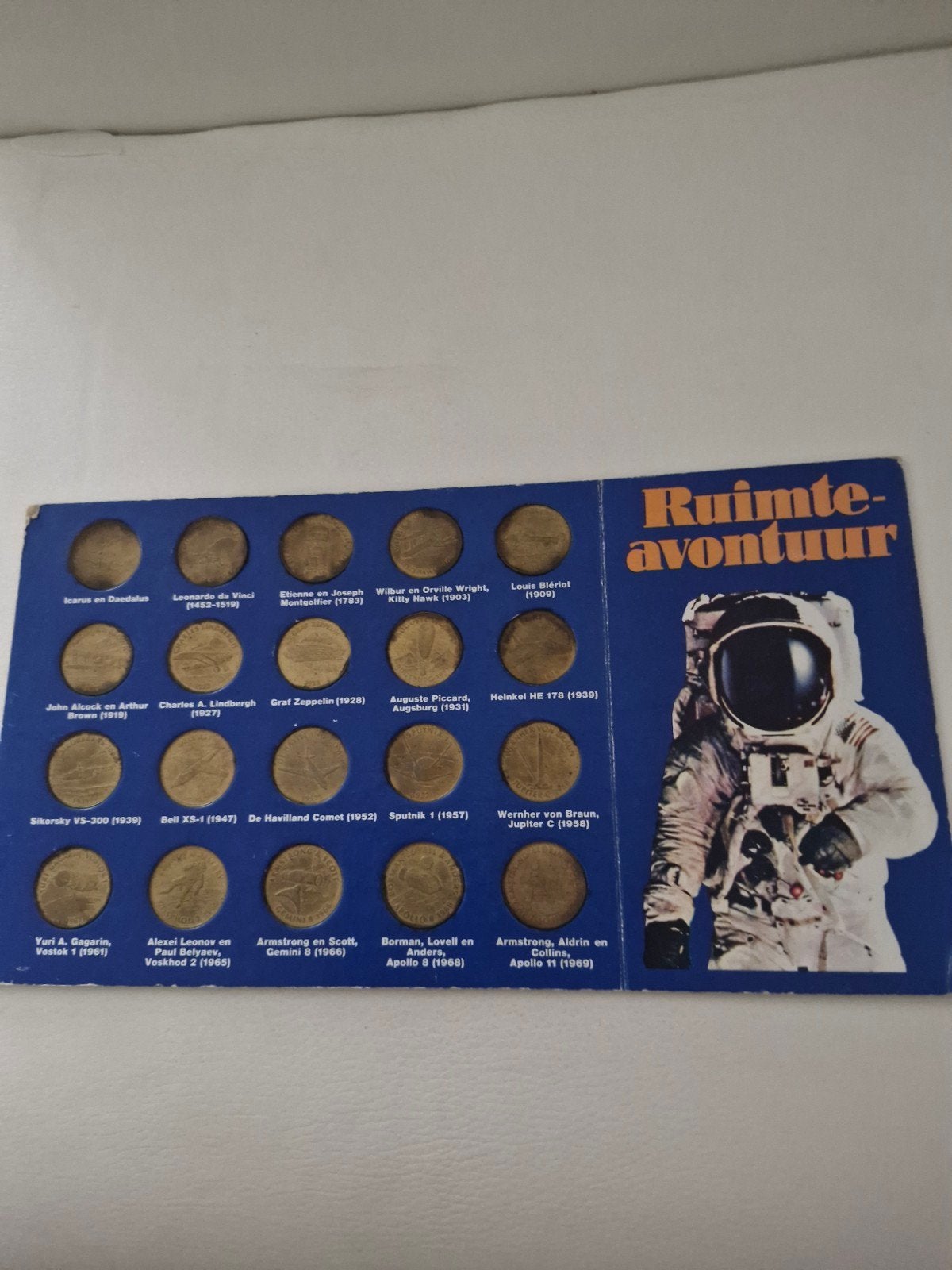Ruimte-avontuur munten set Historische Luchtvaart 1969 Shell, Ophalen of Verzenden, Koningin Beatrix, Overige waardes, Setje
