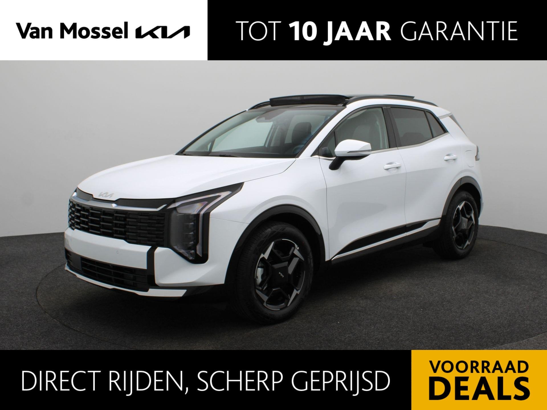 Kia Sportage 1.6 T-GDi Hybrid DynamicPlusLine | Navigatie |, Euro 6, 4 cilinders, Leder en Stof, Wit