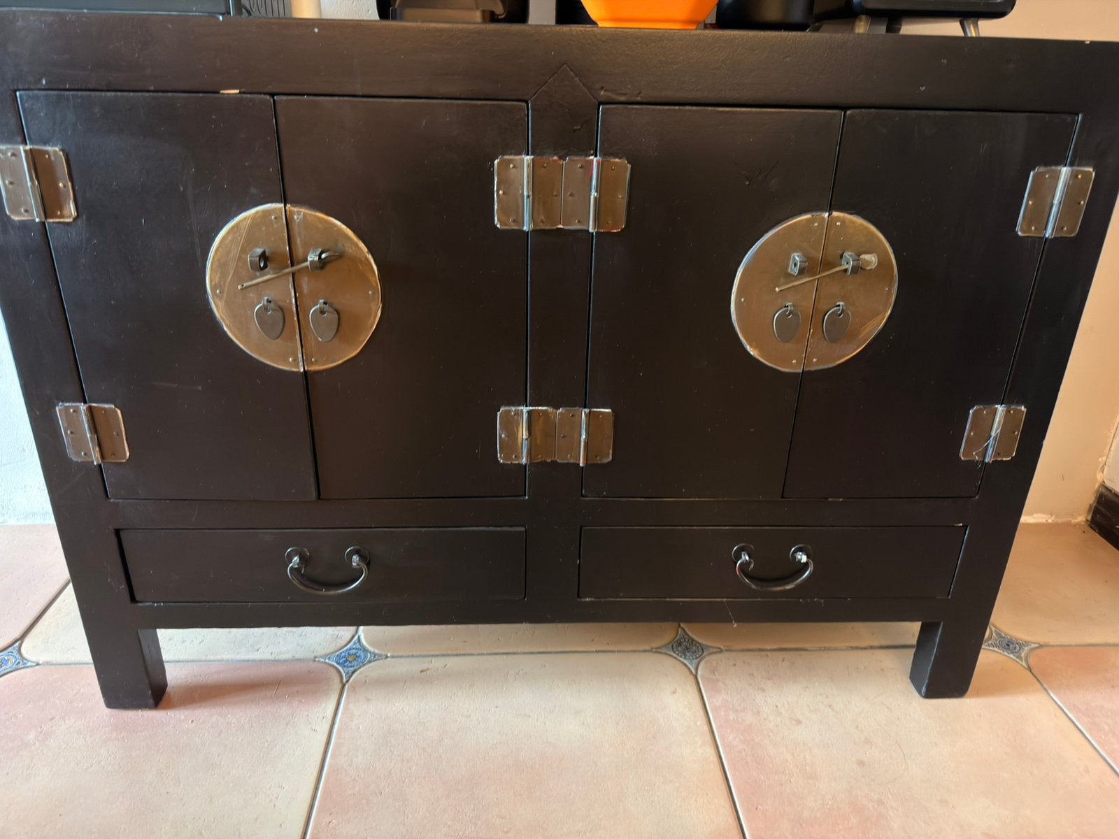 Chinese kast zwart, Ophalen, 50 – 75, Gebruikt, 100 tot 150 cm